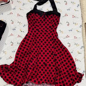 Vintage Red and Black Polka Dot Dress